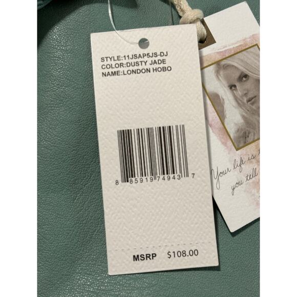 Jessica Simpson NWT London Hobo In Dusty Jade Shoulder Handbag Purse Zip Accent - Picture 8 of 8